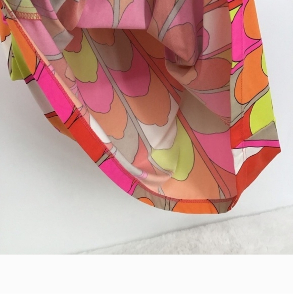 Trina Turk Retro Mod Stretch Mini Halter Summer Dress Beach Resort Pink Size 8 - Picture 6 of 7